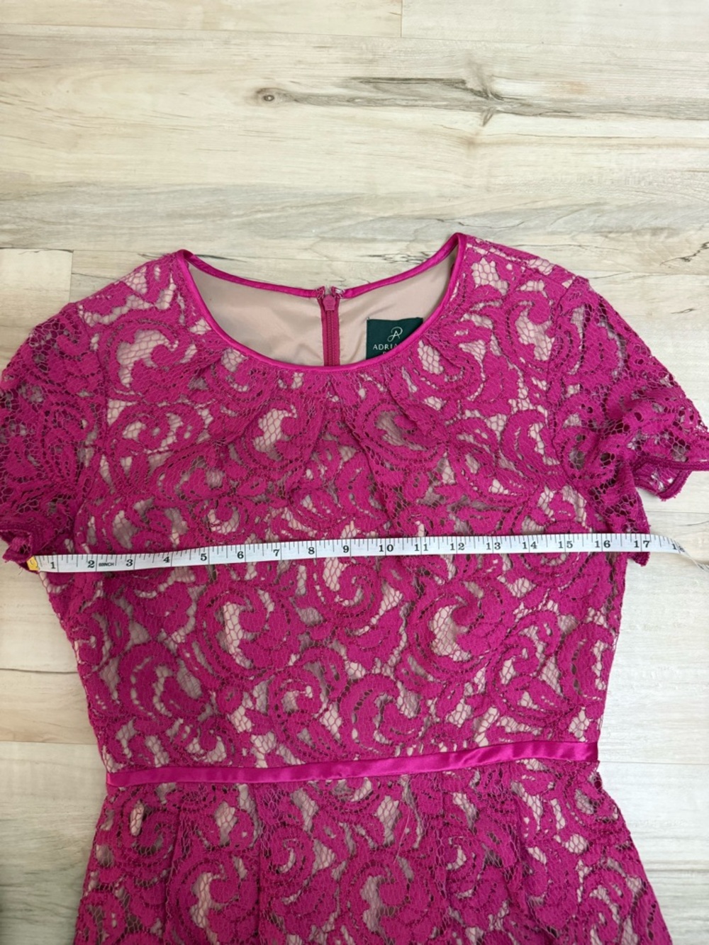 Adrianna Papell Fuchsia Lace Dress - Picture 5 of 8